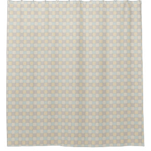 Graphical Woven Chequered Soft Tones Shower Curtain