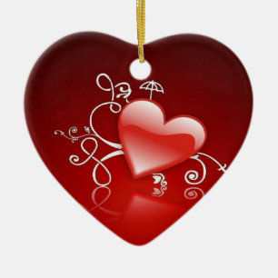 Graphics of St. Valentine's day - Ceramic Tree Decoration