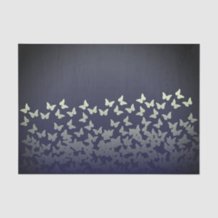Graphite dark blue steel colour butterflies tissue paper