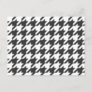 Graphite Dark Grey Houndstooth Postcard