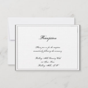 Graphite Grey Filigree Posh Wedding Reception Invitation