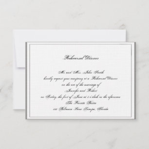 Graphite Grey Filigree Posh Wedding Rehearsal Invitation