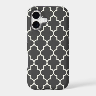 Graphite Grey Quatrefoil