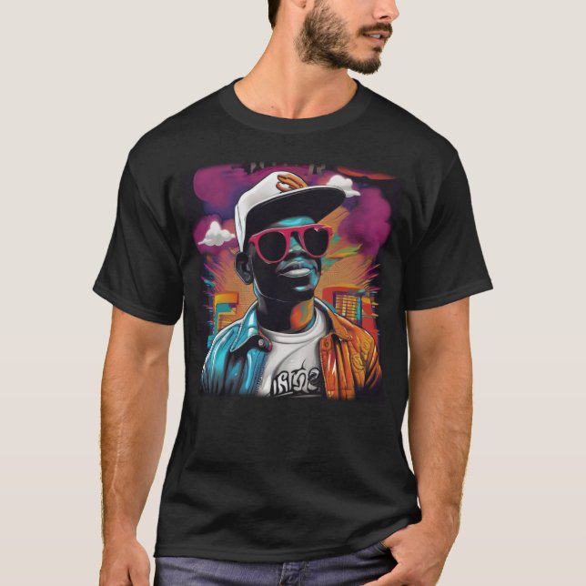 Graphite Hip Hop T-Shirt - Digital Illustration in (Front)