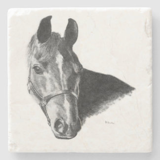 Graphite Horse Head Stone Coaster