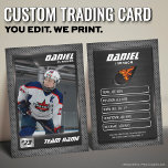 Graphite Ice Hockey Trading Card, Player Card<br><div class="desc">Hockey Trading Card <<>> This is the perfect gift to celebrate the achievements of a hockey player, a personalised collection card for a passionate hockey fan, or gift these cards to each team player and coach to be forever cherished as a memory. This unique sports trading card design is loved...</div>