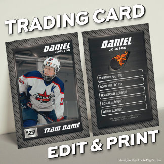 Graphite Ice Hockey Trading Card, Player Card