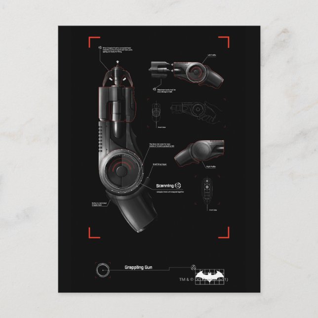 Grappling Gun Diagram Postcard (Front)