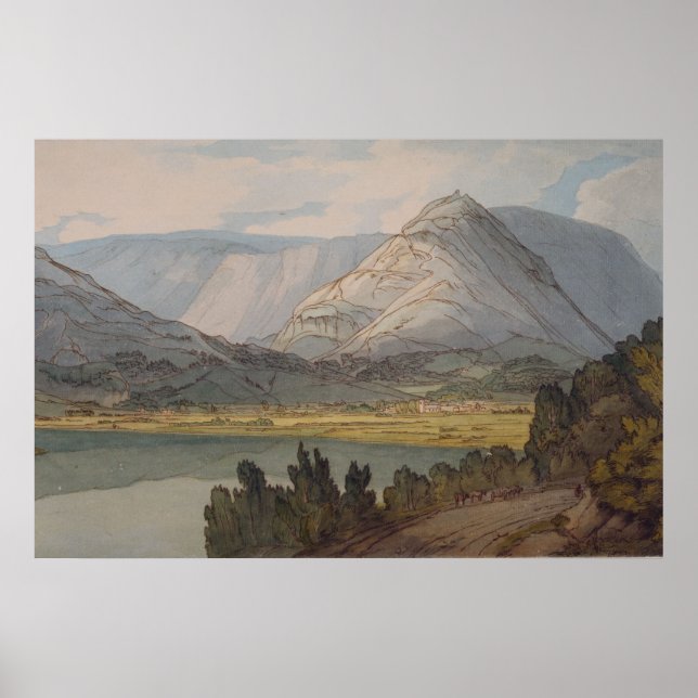 Grasmere From The Rydal Road, 1786, Francis Towne Poster (Front)