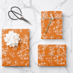 Grasmere Garden Vintage Modern Botanical Pattern Wrapping Paper Sheet