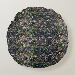 grass and leaves pattern round cushion