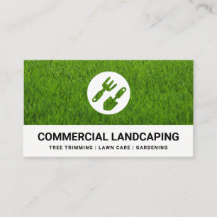 Grass Background   Gardening Tools  Business Card