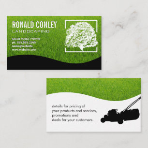 Grass Background   Tree Logo Business Card