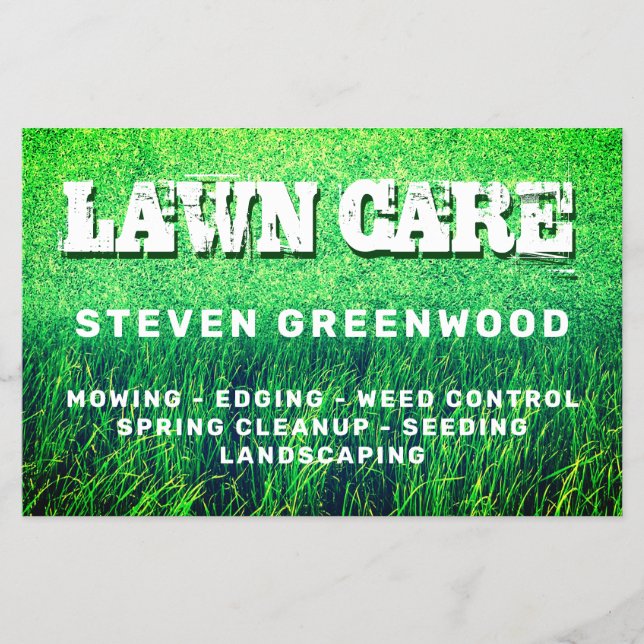 Grass cut lawn care flyer (Front)