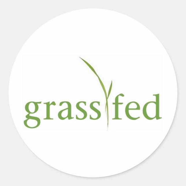 Grass Fed Classic Round Sticker (Front)