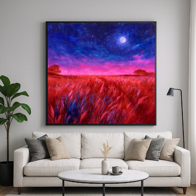 Grass Field at Night - Impressionistic Style Art Poster (Creator Uploaded)