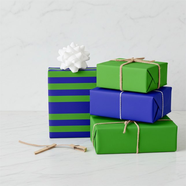 Grass Green and Earth Dark Blue Wrapping Paper (Creator Uploaded)