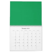 Grass Green Backgrounds on a Calendar (Jan 2025)