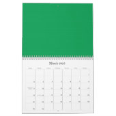 Grass Green Backgrounds on a Calendar (Mar 2025)