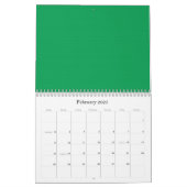 Grass Green Backgrounds on a Calendar (Feb 2025)