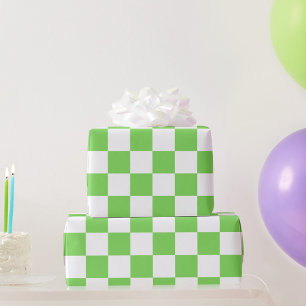 Grass green chequered wrapping paper