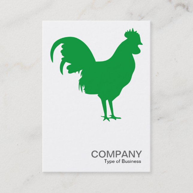 Grass Green Cockerel - White Business Card (Front)