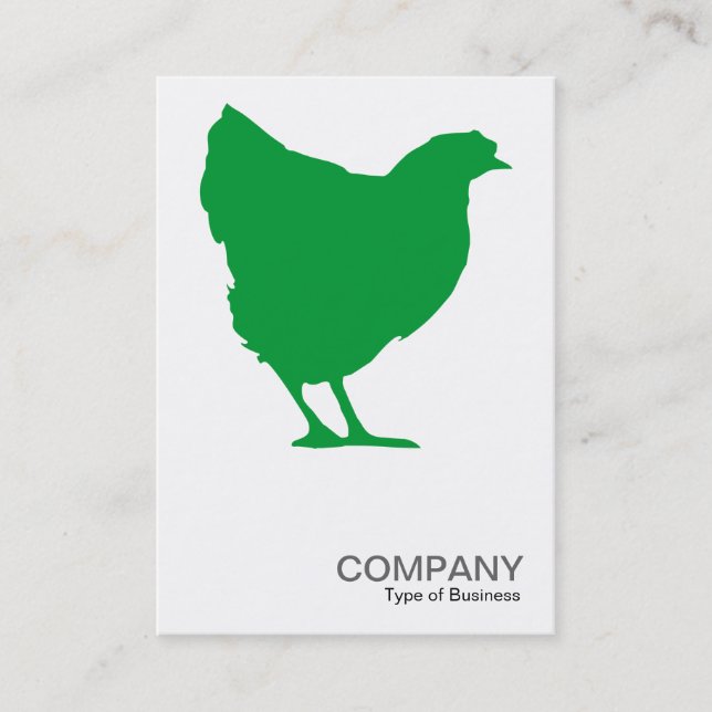 Grass Green Hen Symbol - White Business Card (Front)