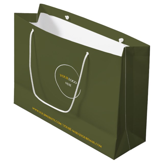Grass Green Large Gift Bag (Front Angled)