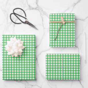 Grass Green Simple Plaid Wrapping Paper Sheet