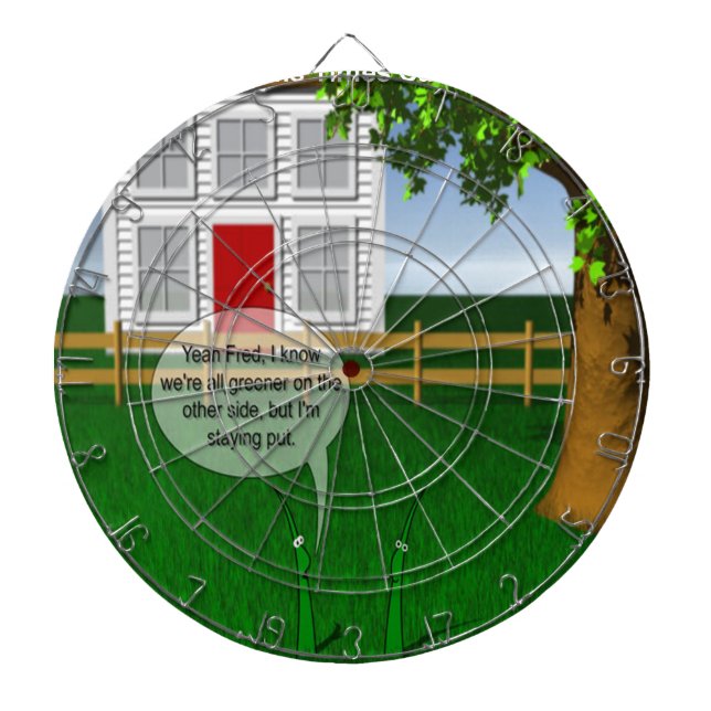 Grass Greener On Other Side Funny Dartboard (Front)