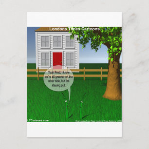 Grass Greener On Other Side Funny Postcard