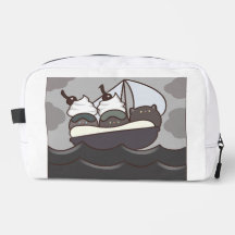 Grass Jelly Cats & Banana Split Boat Cosmetic Bag