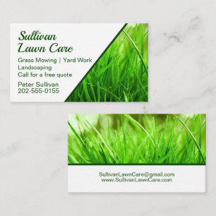 Grass Lawn Care Mowing Business Card