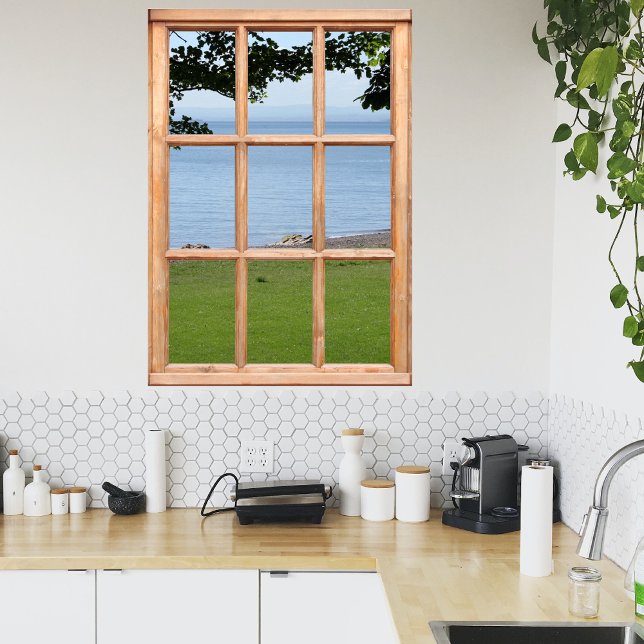 Grass, Leaves and Sea View from a Window Poster (Creator Uploaded)