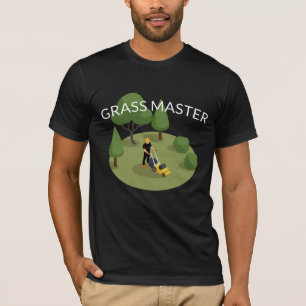 Grass Master Funny Lawn Mowing Men's T-Shirt
