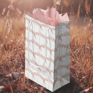 Grass pink watercolor repeat patterned small gift bag