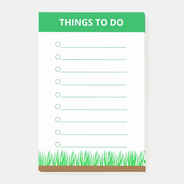 Grass Plants Personalised Things To Do Post-it Notes (Front)