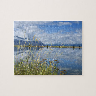 Grass reeds near lake, Idaho Jigsaw Puzzle