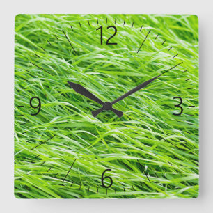 Grass Square Wall Clock