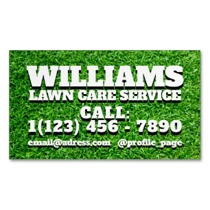 Grass texture bold text  magnetic business card