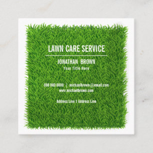 Grass Wall Lawncare Landscape Gardening Square Business Card