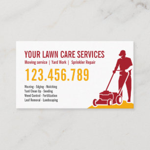 Grass Yard Lawn Mowing Care Gardening Landscaping Business Card