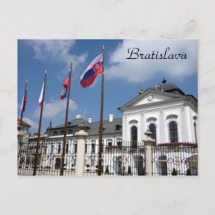 grassalkovich bratislava flags postcard