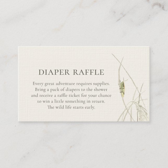 Grasshopper Baby Shower · Diaper Raffle  Enclosure Card (Front)
