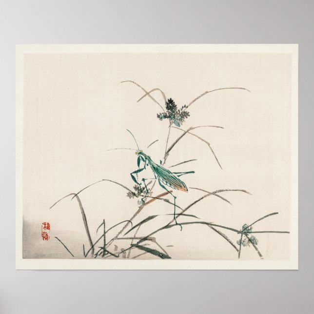 Grasshopper by Kōno Bairei (1844-1895) Poster (Front)