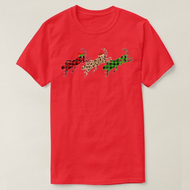 Grasshopper Christmas Tree Lights Funny Animals Xm T-Shirt (Design Front)