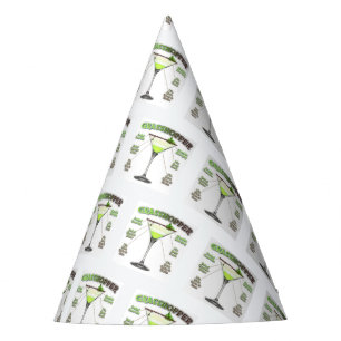 GRASSHOPPER Cocktail Recipe Art Party Hat