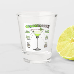 GRASSHOPPER Cocktail Recipe Art Shot Glass