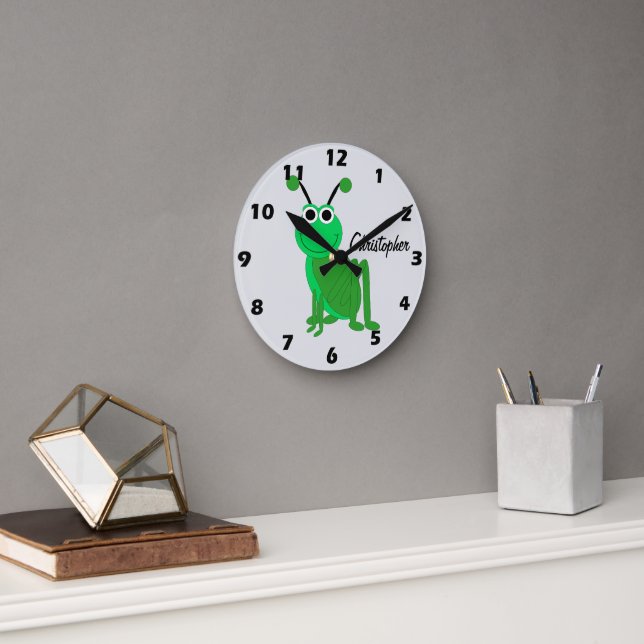 Grasshopper Design Personalised Round Clock (Office)