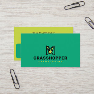 Grasshopper Mascot Lawn & Garden Business Card